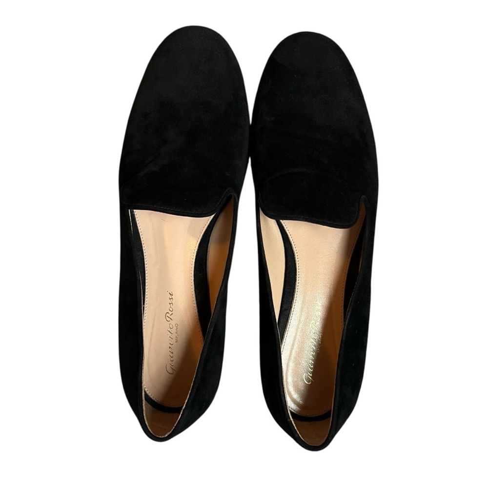 GIANVITO ROSSI Suede Cork Slip-on Black Loafers Size EU 40 - Picture 7 of 13